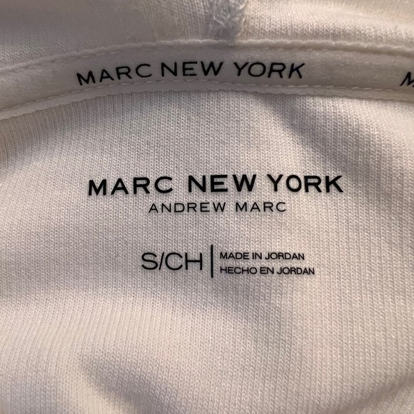 Ribbed White/Cream Hoodie Sweatshirt with Drawstring - Picture 4 of 5